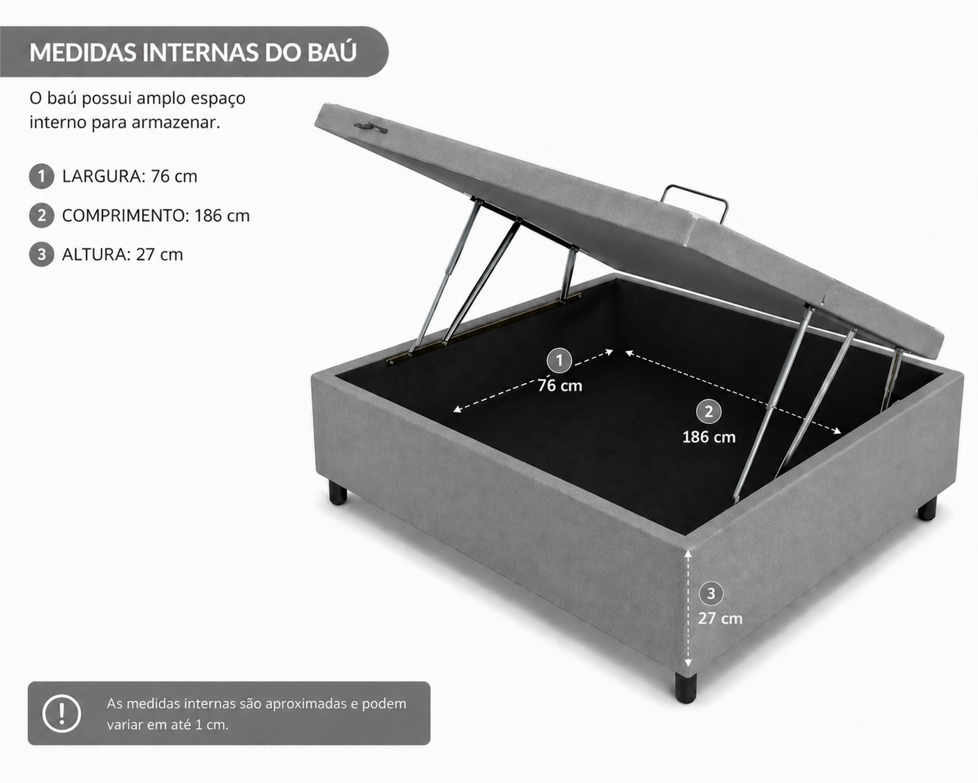Cama Box Baú Solteirinho 78cm foto 2