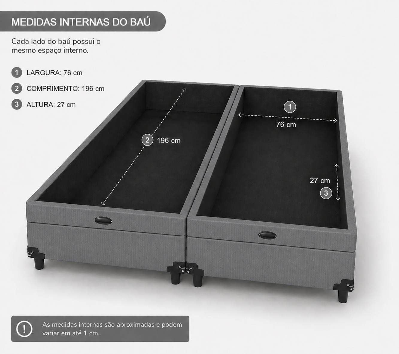 Cama Box Baú Bipartida Queen 158cm foto 3