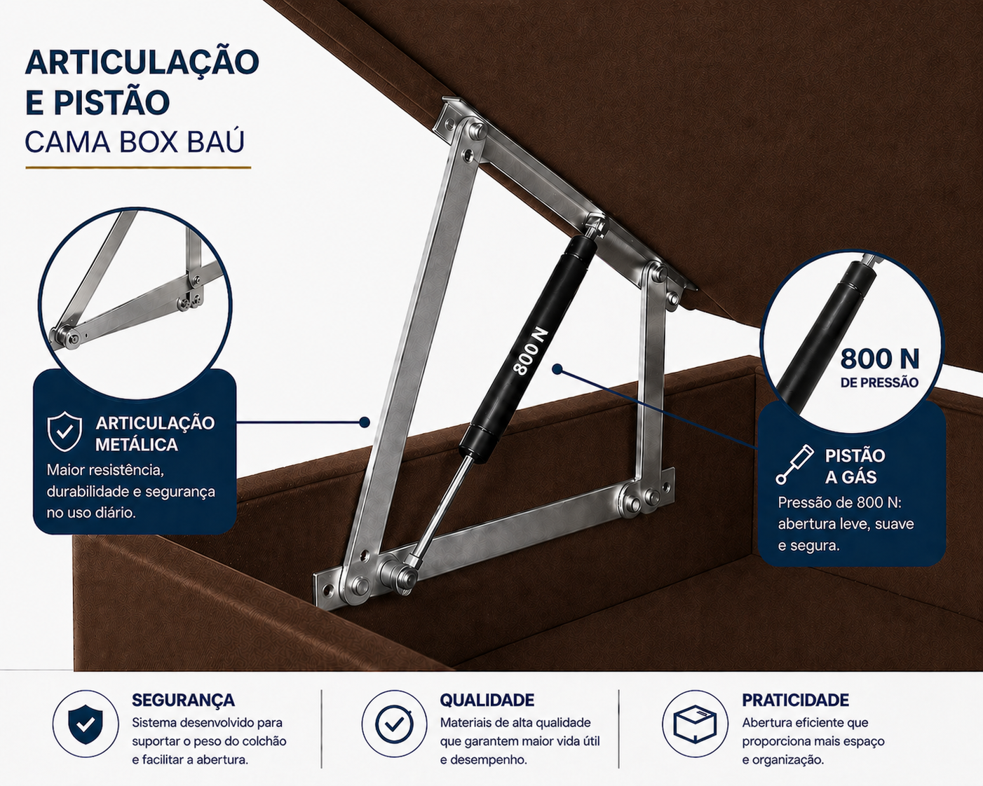Cama Box Baú Bipartida Queen 158cm foto 2