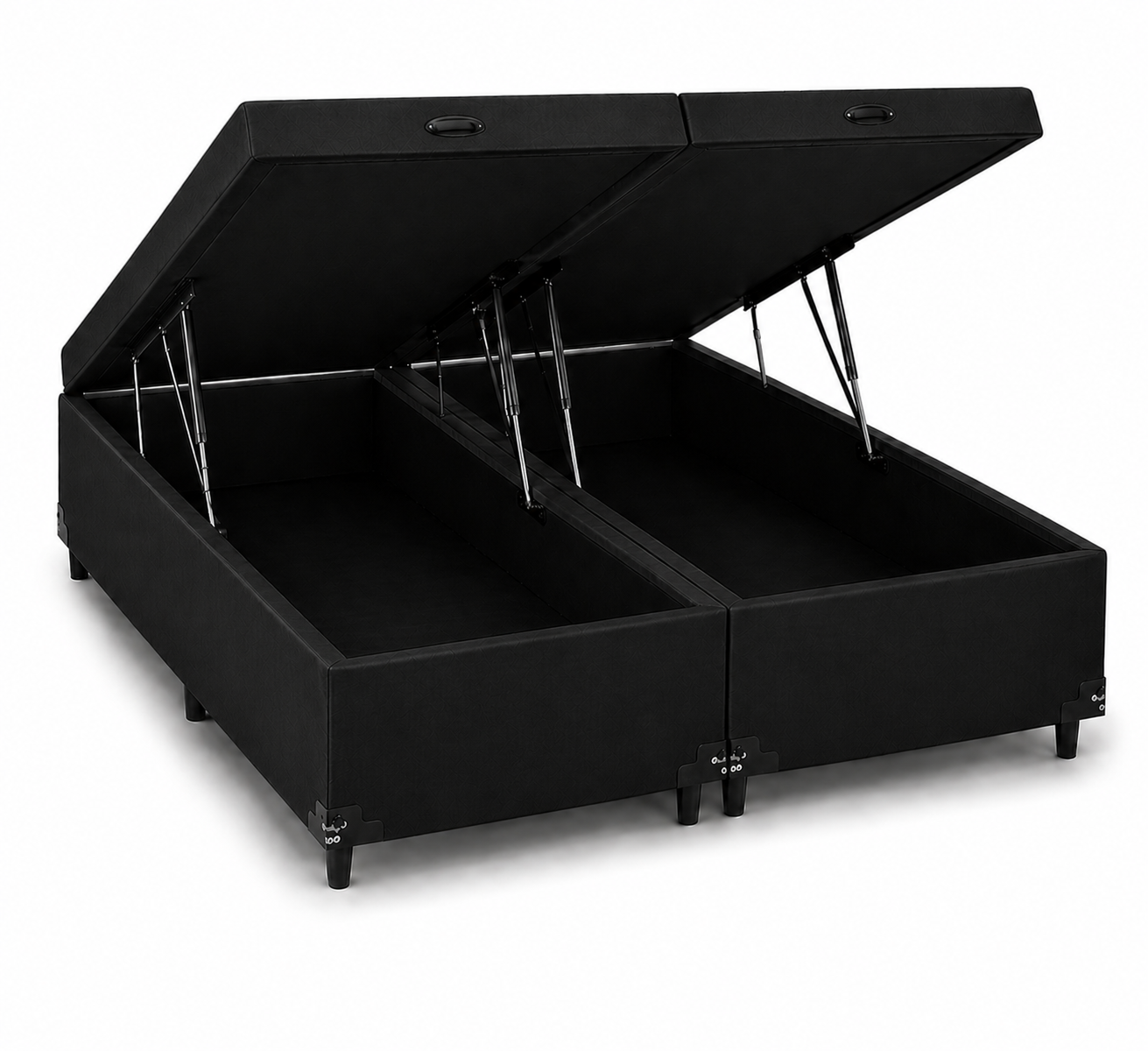 Cama Box Baú Bipartido Queen Preto