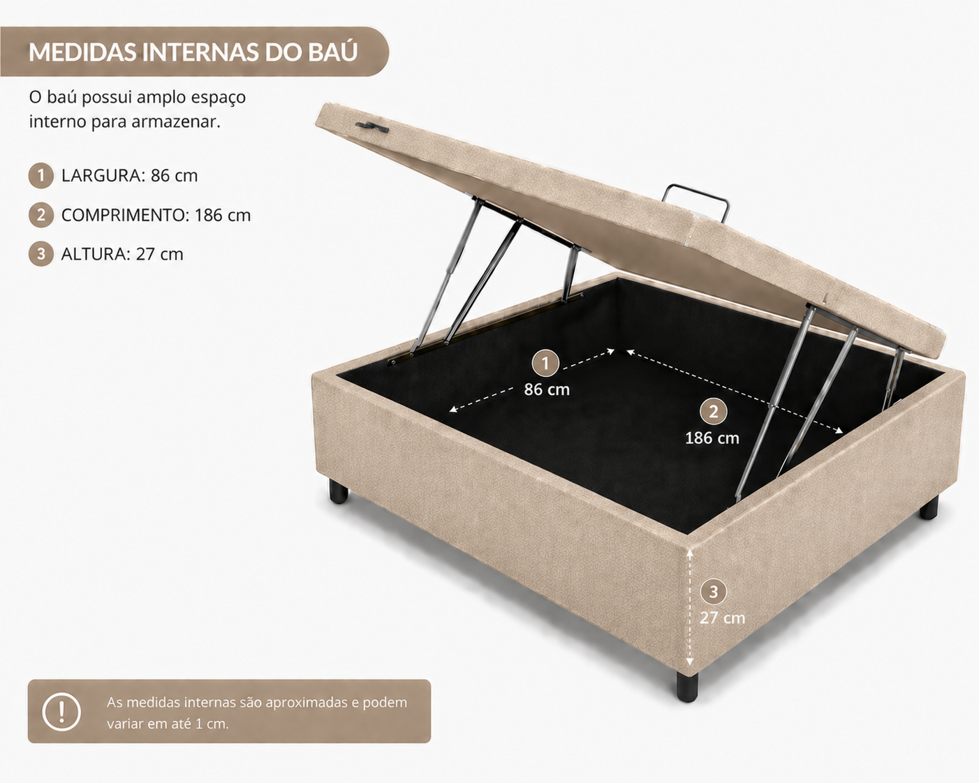 Cama Box Baú Solteiro 88cm foto 2