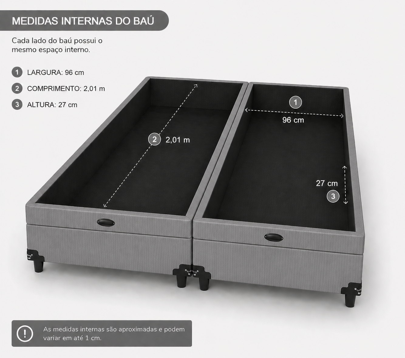 Cama Box Baú Solteirão 99cm foto 3