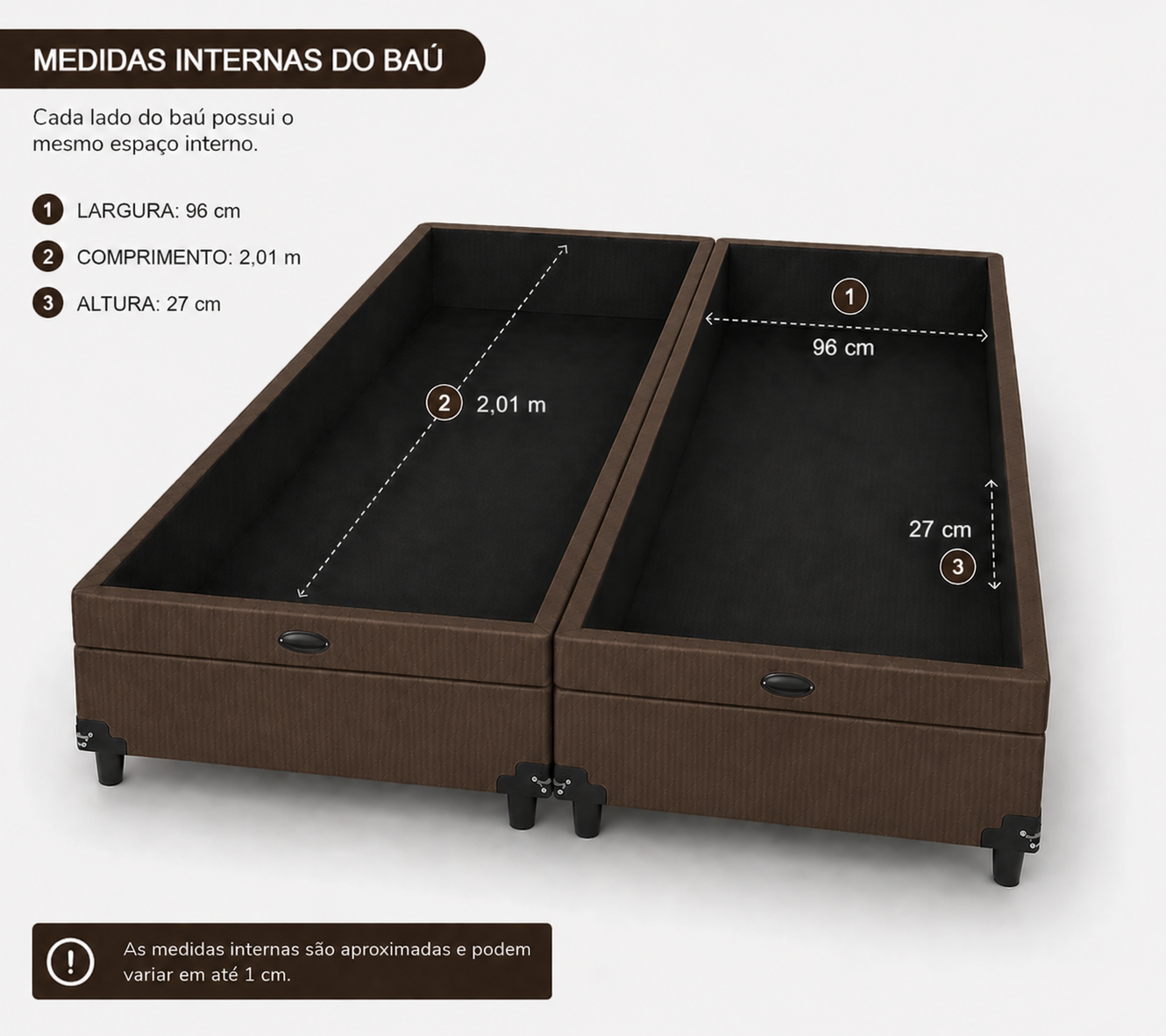 Cama Box Baú Solteirão 99cm foto 3