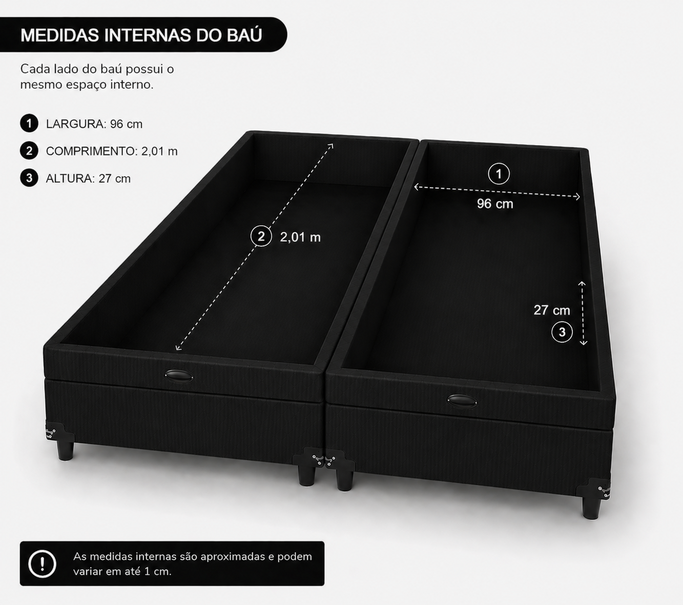 Cama Box Baú Solteirão 99cm foto 3
