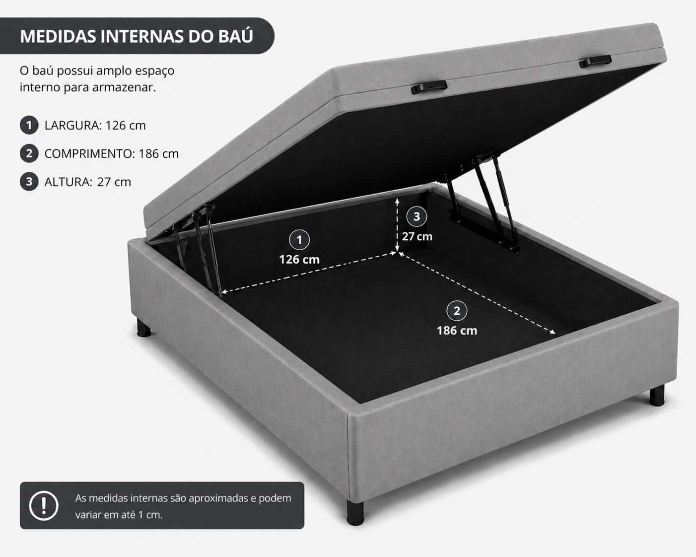 Cama Box Baú Viúva 128cm foto 2