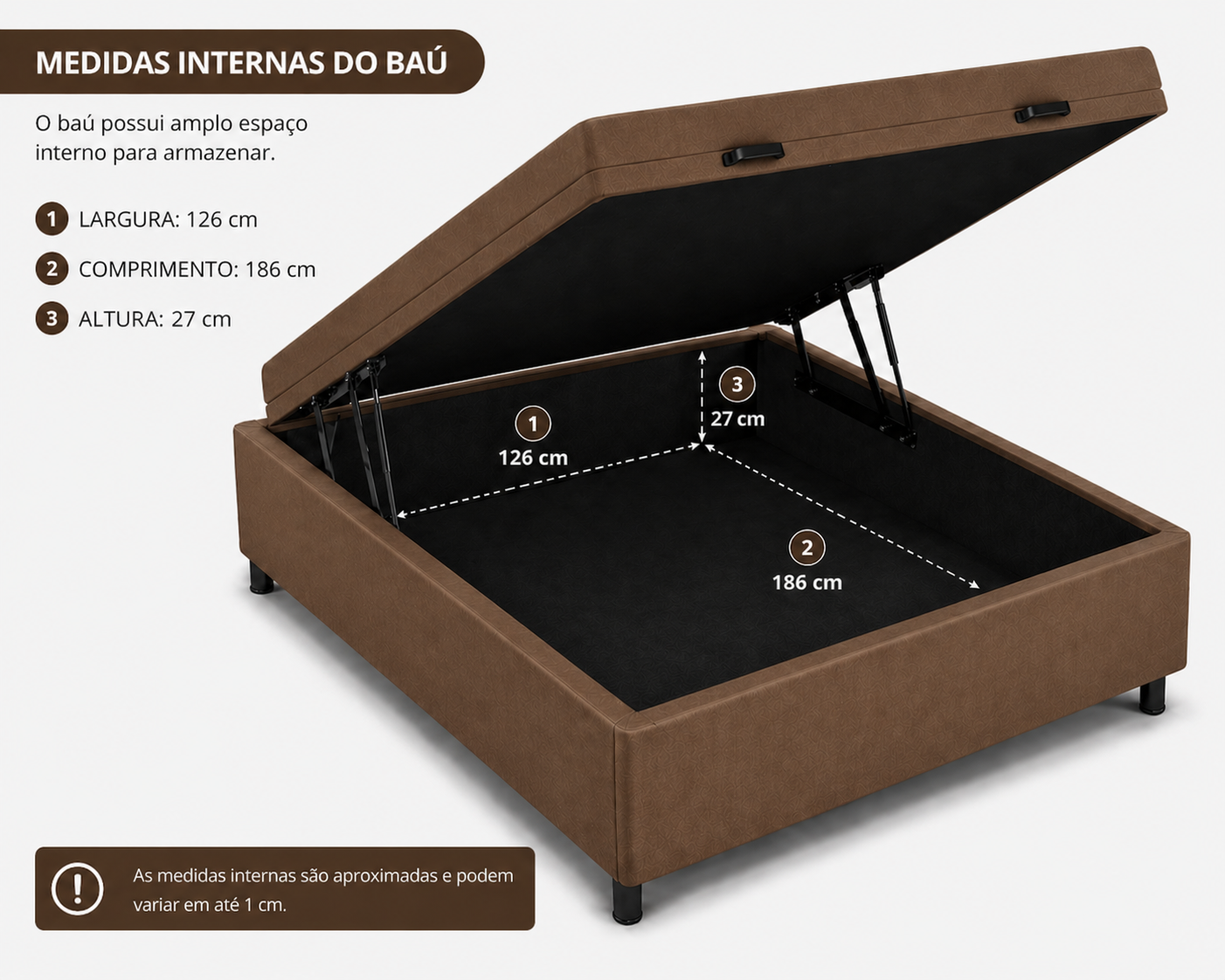 Cama Box Baú Viúva 128cm foto 2