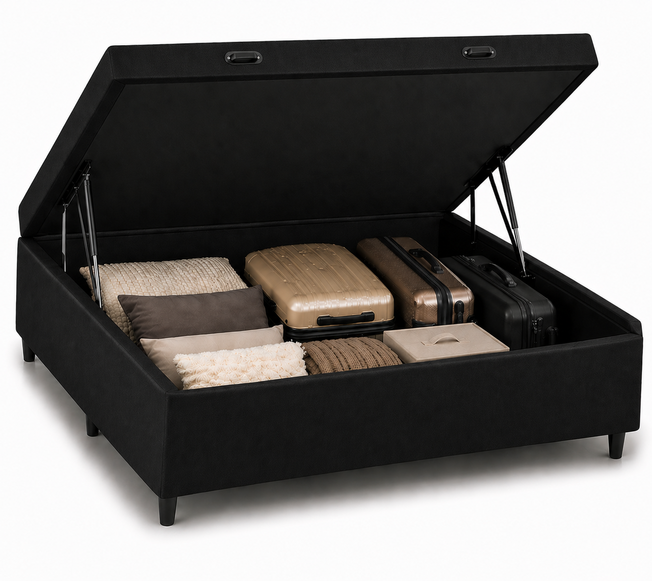 Cama Box Baú Viúva 128cm - Preto