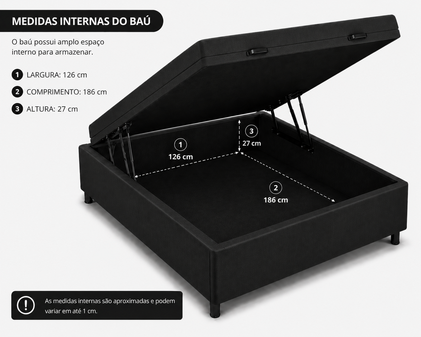 Cama Box Baú Viúva 128cm foto 2