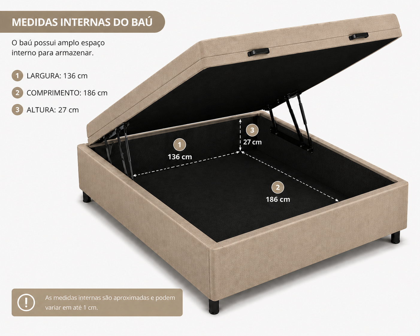 Cama Box Baú Casal 138cm foto 2