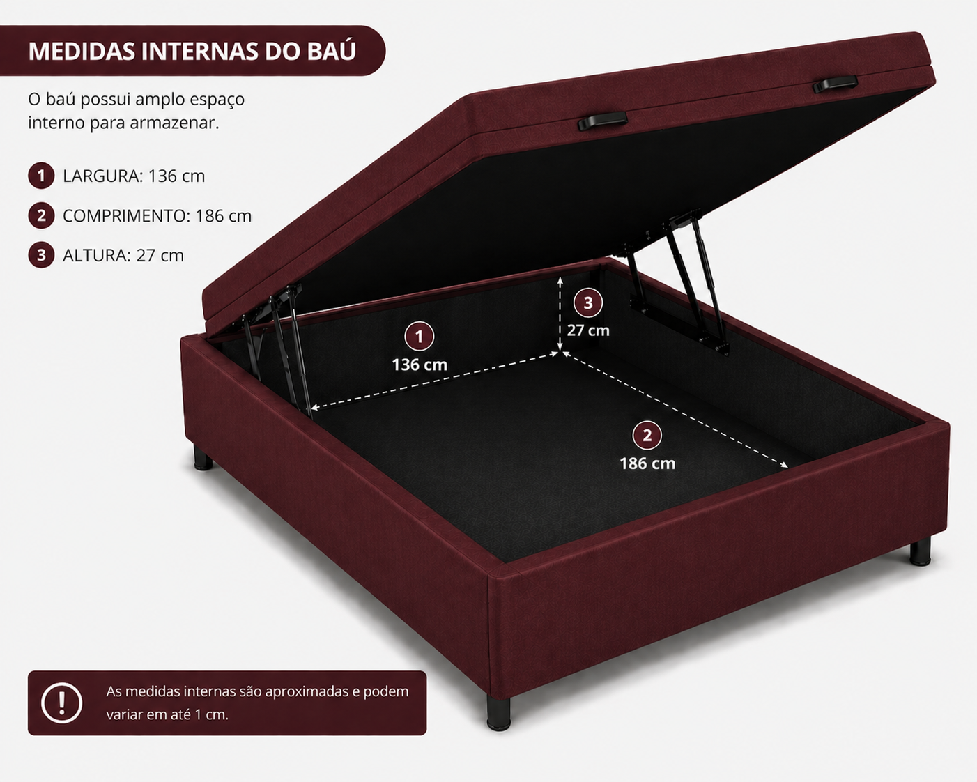 Cama Box Baú Casal 138cm foto 2