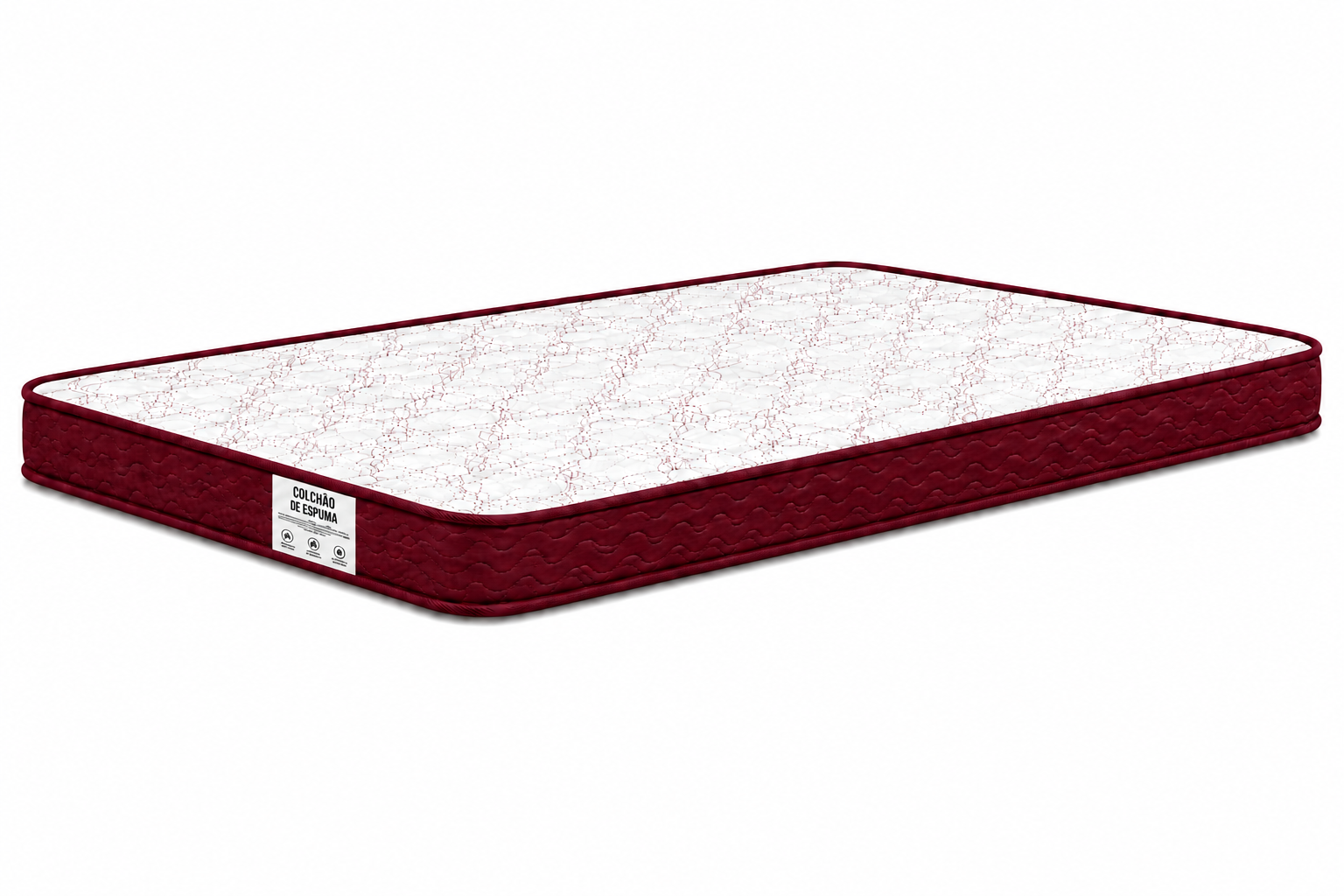 Colchão D23 AP Casal 1,38 12cm - Vinho