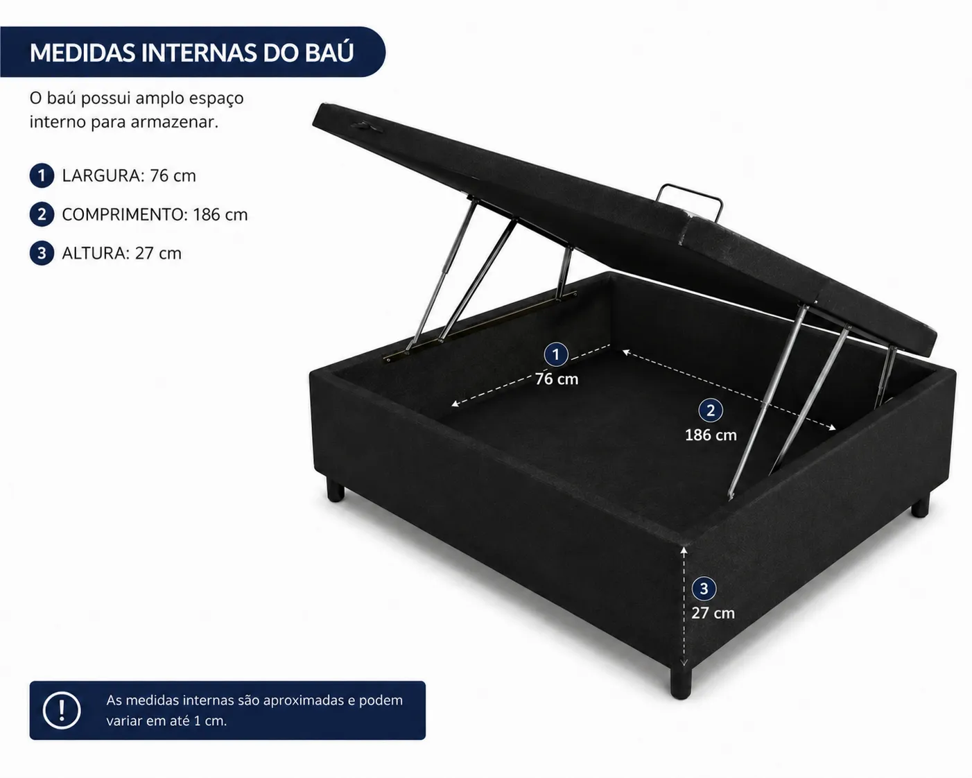 Cama Box Baú Solteirinho 78cm foto 2