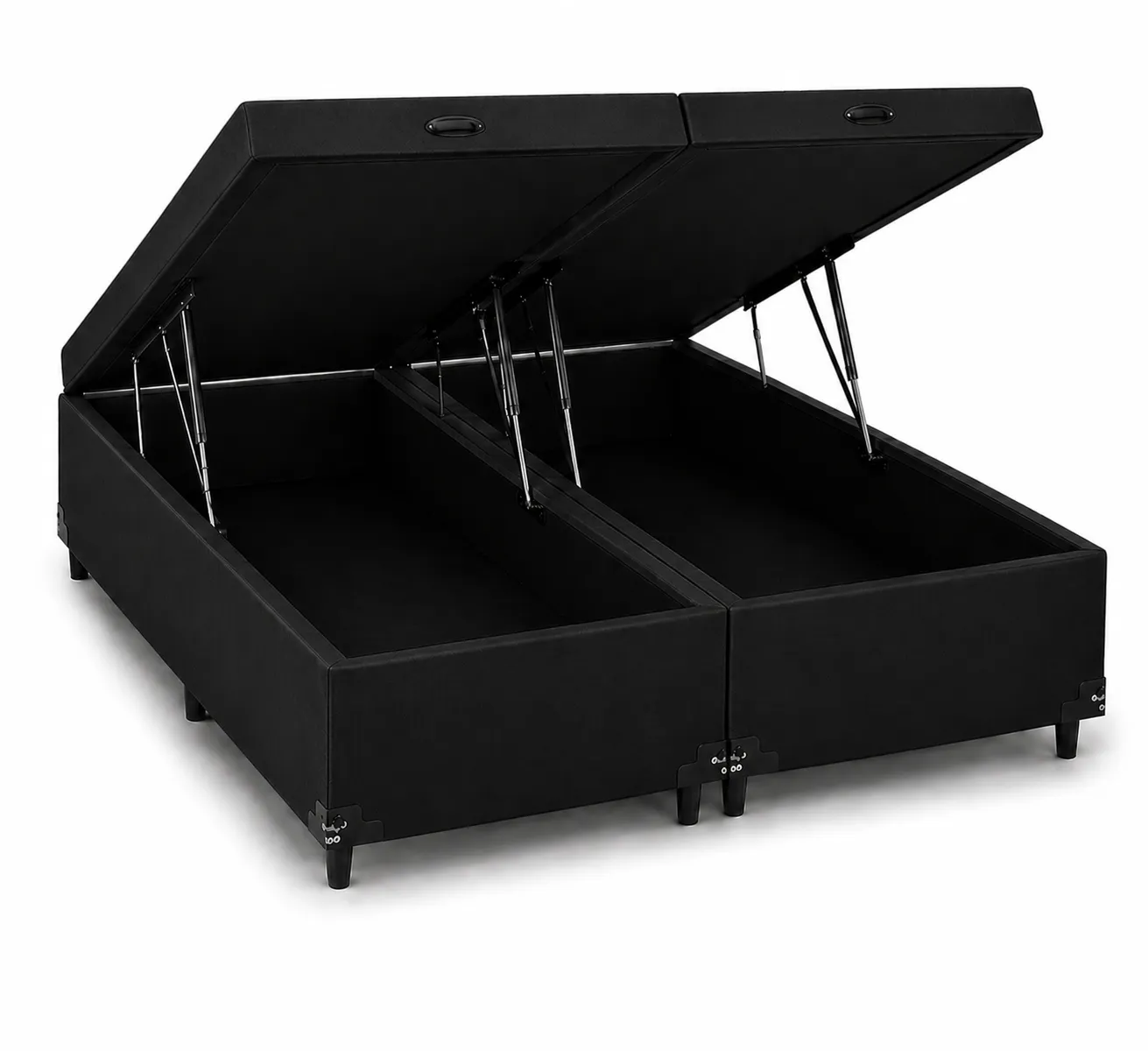Cama Box Baú Bipartido Queen Preto