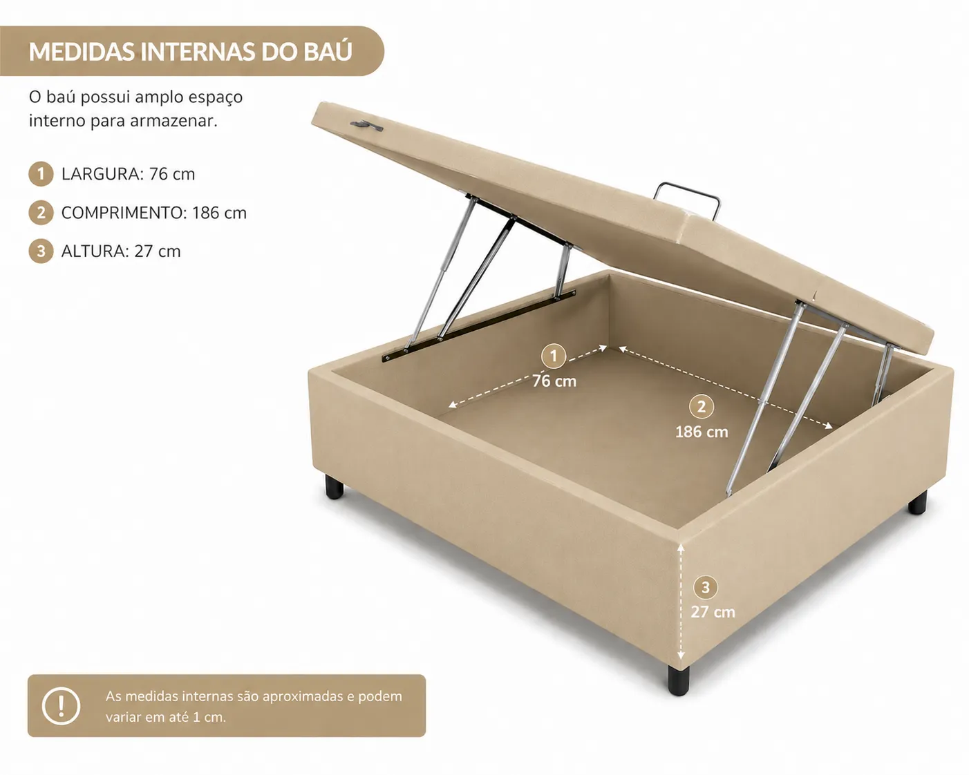 Cama Box Bau Solteiro 88cm foto 2