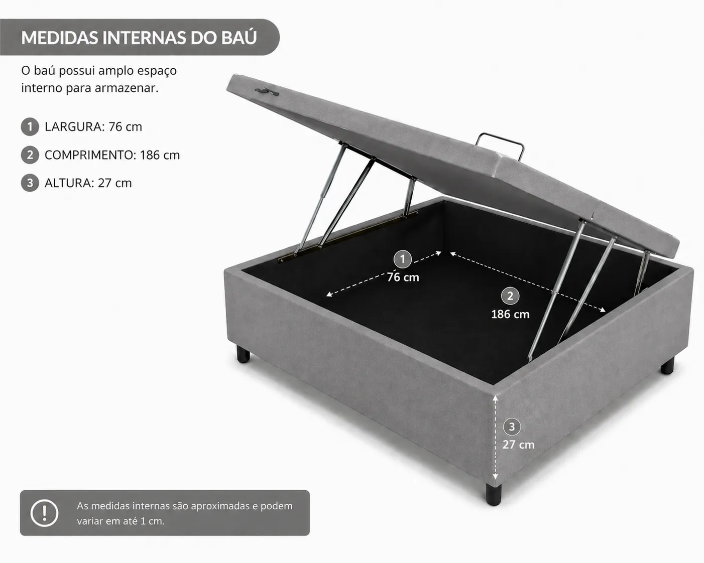 Cama Box Bau Solteirão 99cm foto 2