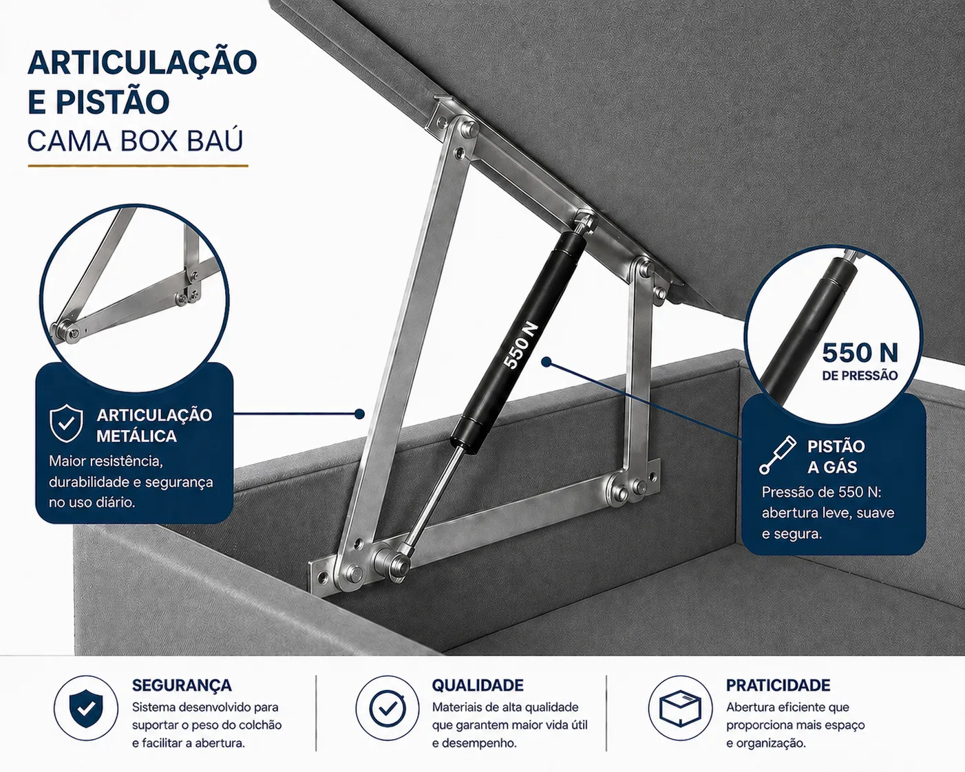 Cama Box Bau Solteirão 99cm foto 3