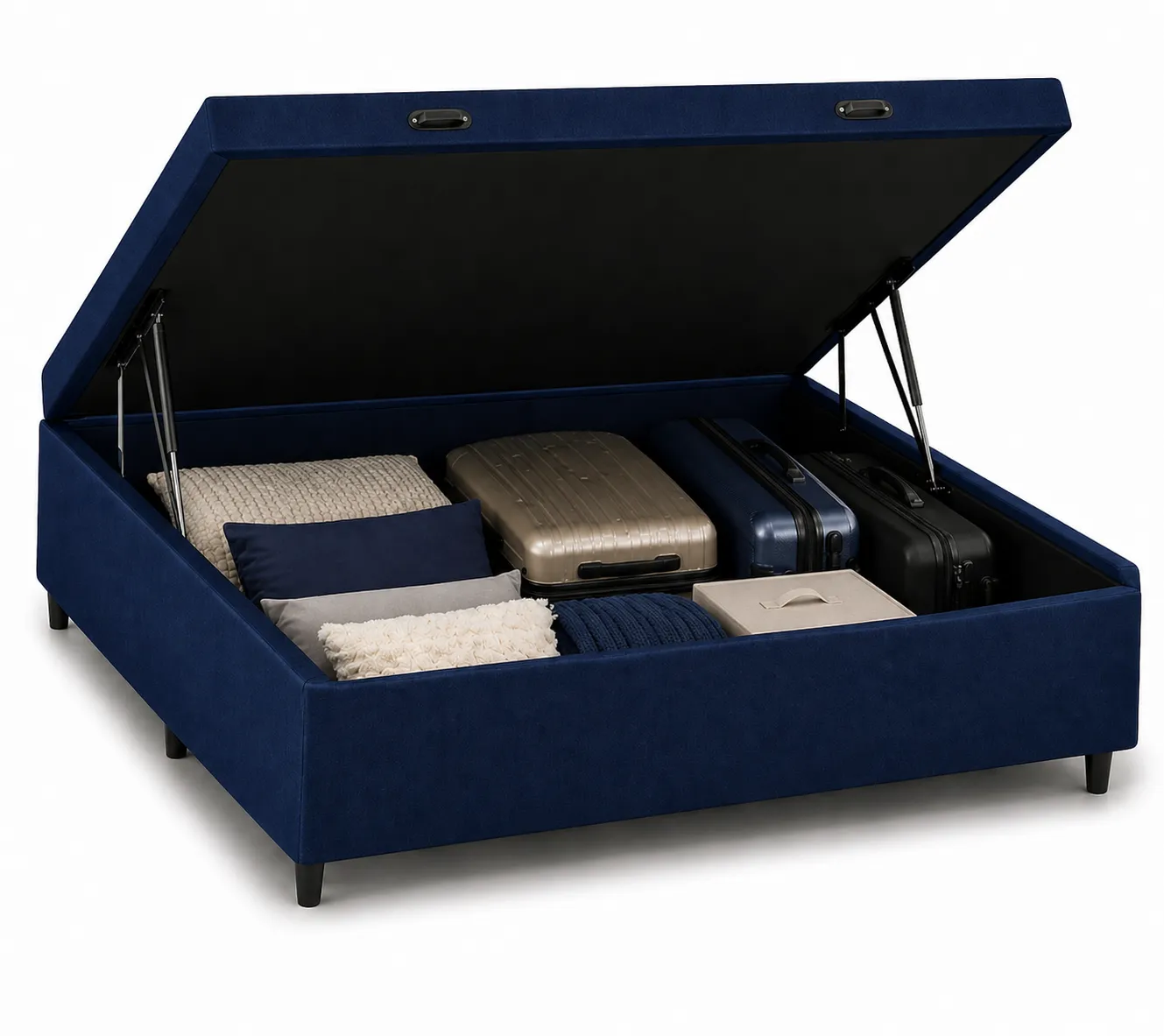 Cama Box Baú Viúva 128cm - Azul