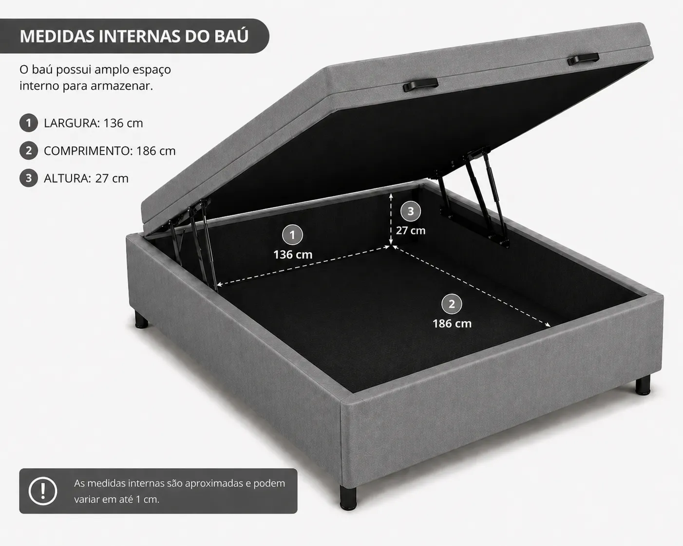 Cama Box Baú Viúva 128cm foto 2