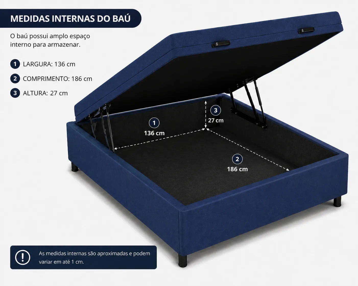 Cama Box Baú Casal 138cm foto 2