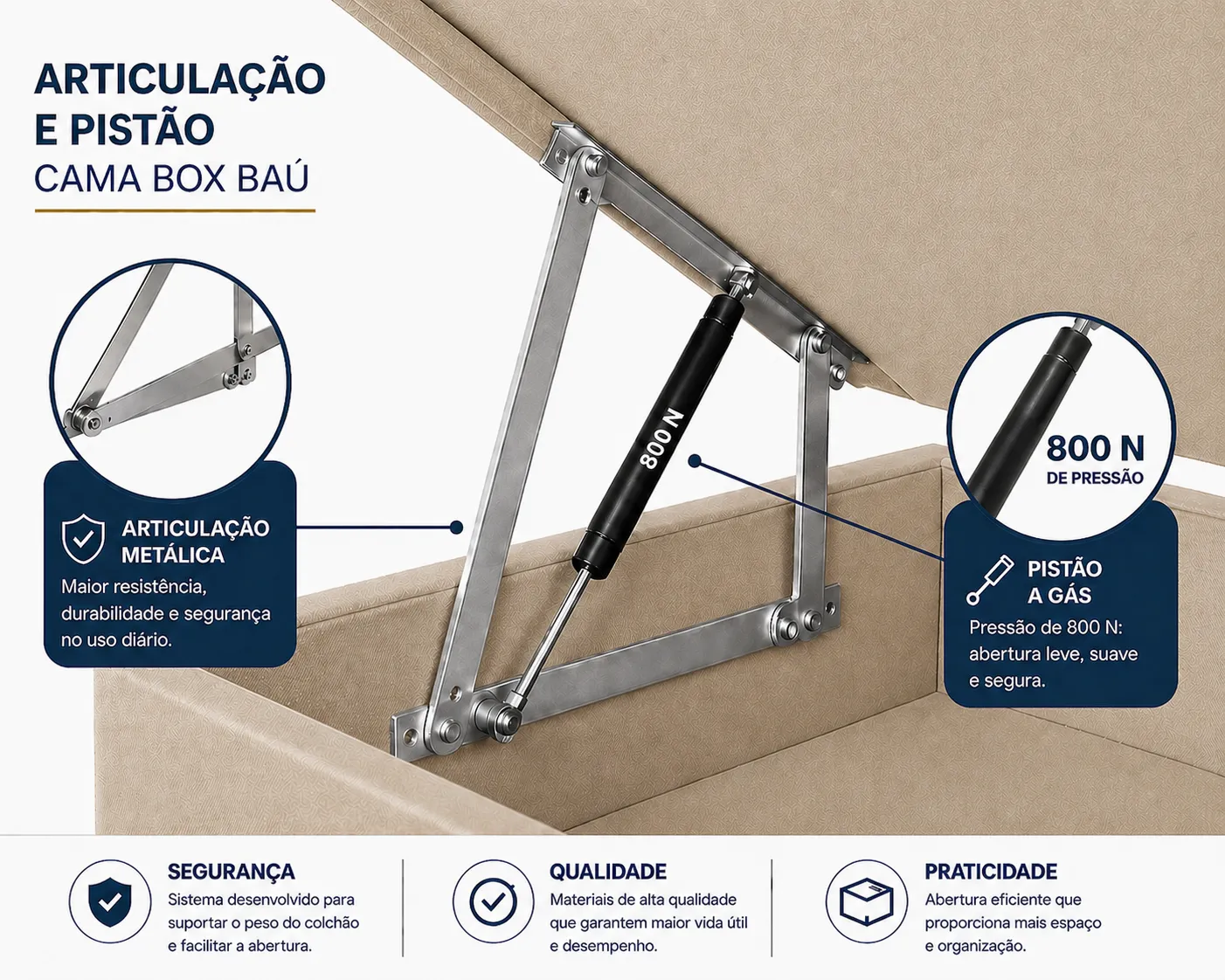 Cama Box Baú Casal 138cm foto 3