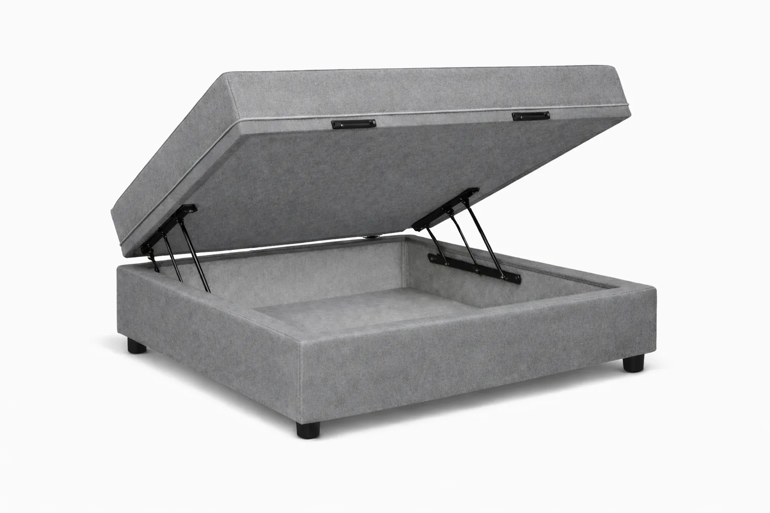 Kit Cama Box Baú + Colchão D45 Solteirinho 0,78m - Cinza