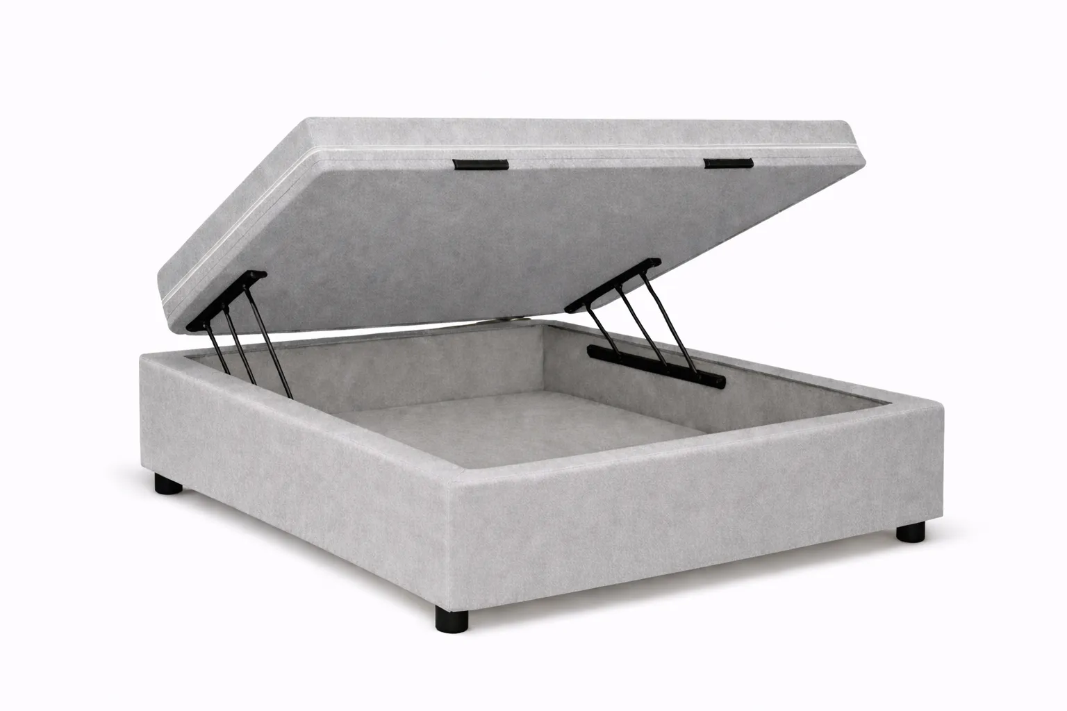 Kit Cama Box Baú + Colchão Mola Bonnel Solteirinho 0,78m - Cinza