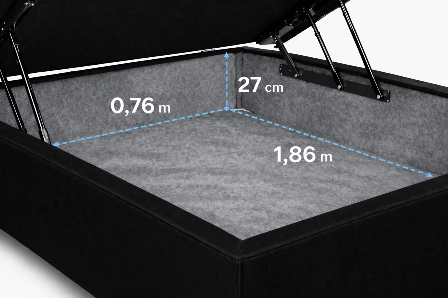 Kit Cama Box Baú + Colchão Mola Ensacada Solteirinho 0,78m - Preto foto 3