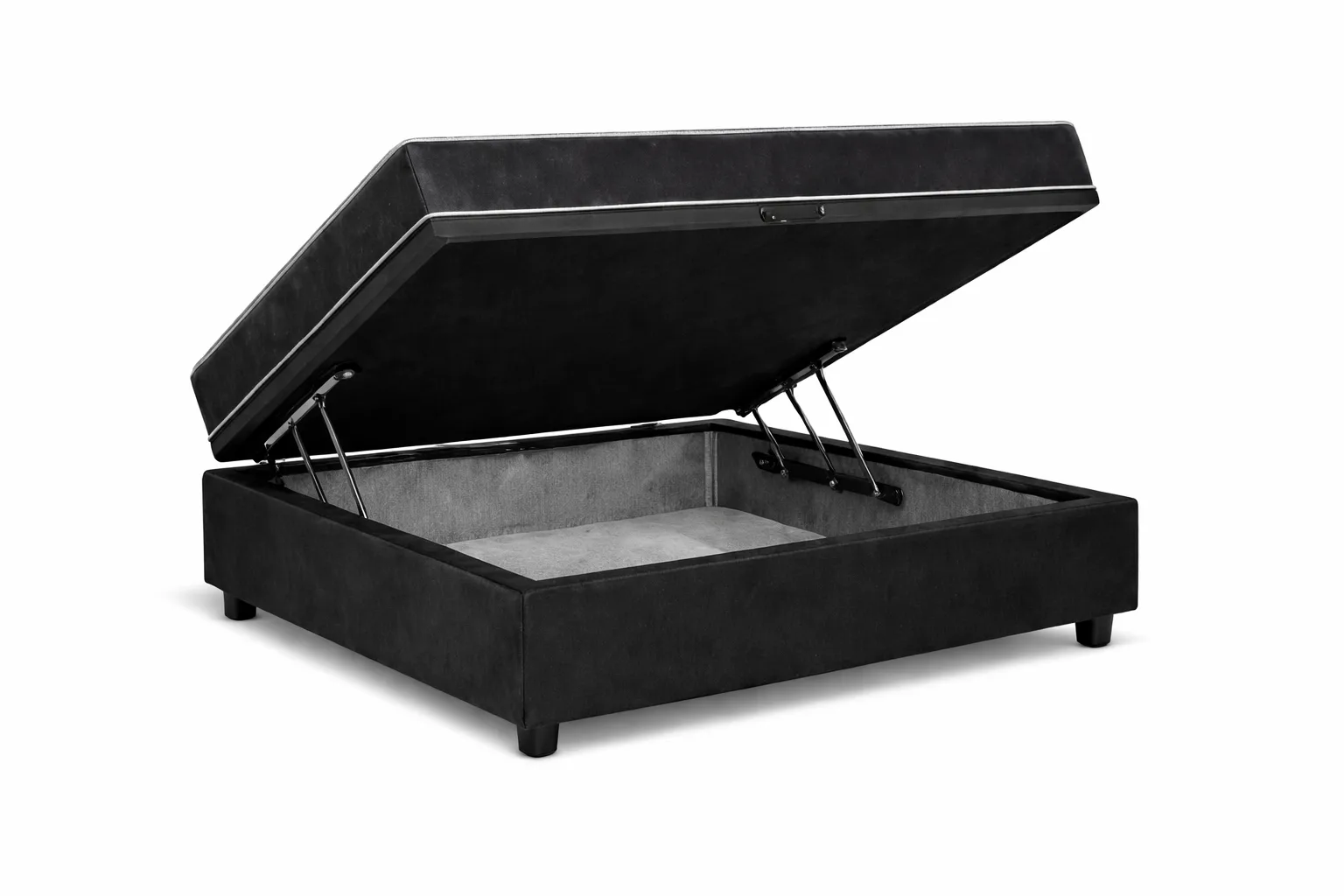 Kit Cama Box Baú + Colchão D45 Solteiro 0,88m - Preto