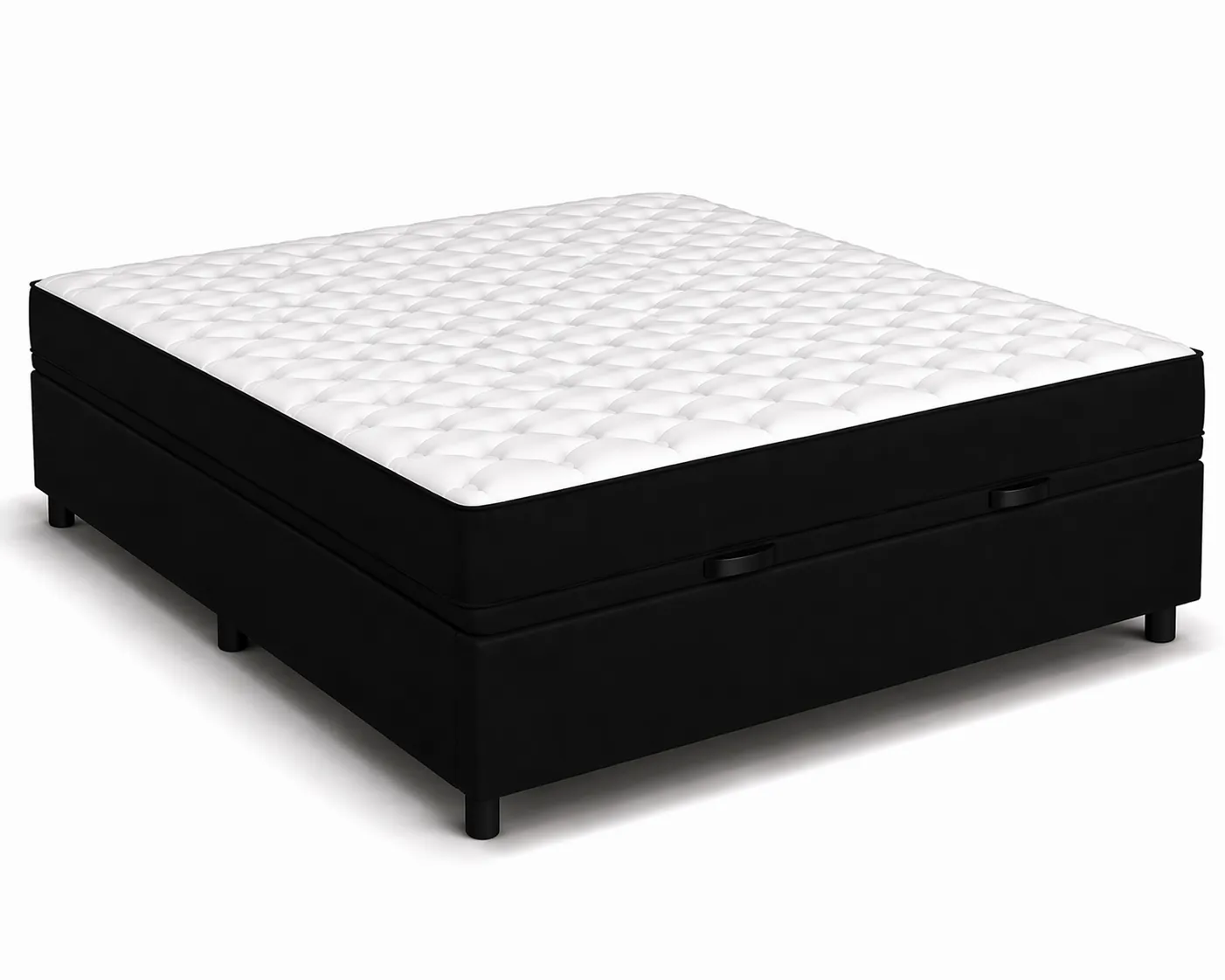 Kit Cama Box Baú + Colchão D33 Viúva 1,28m - Preto