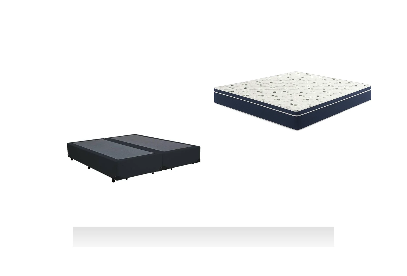Kit Cama Box + Colchão Mola Bonnel King 1,98m - Preto