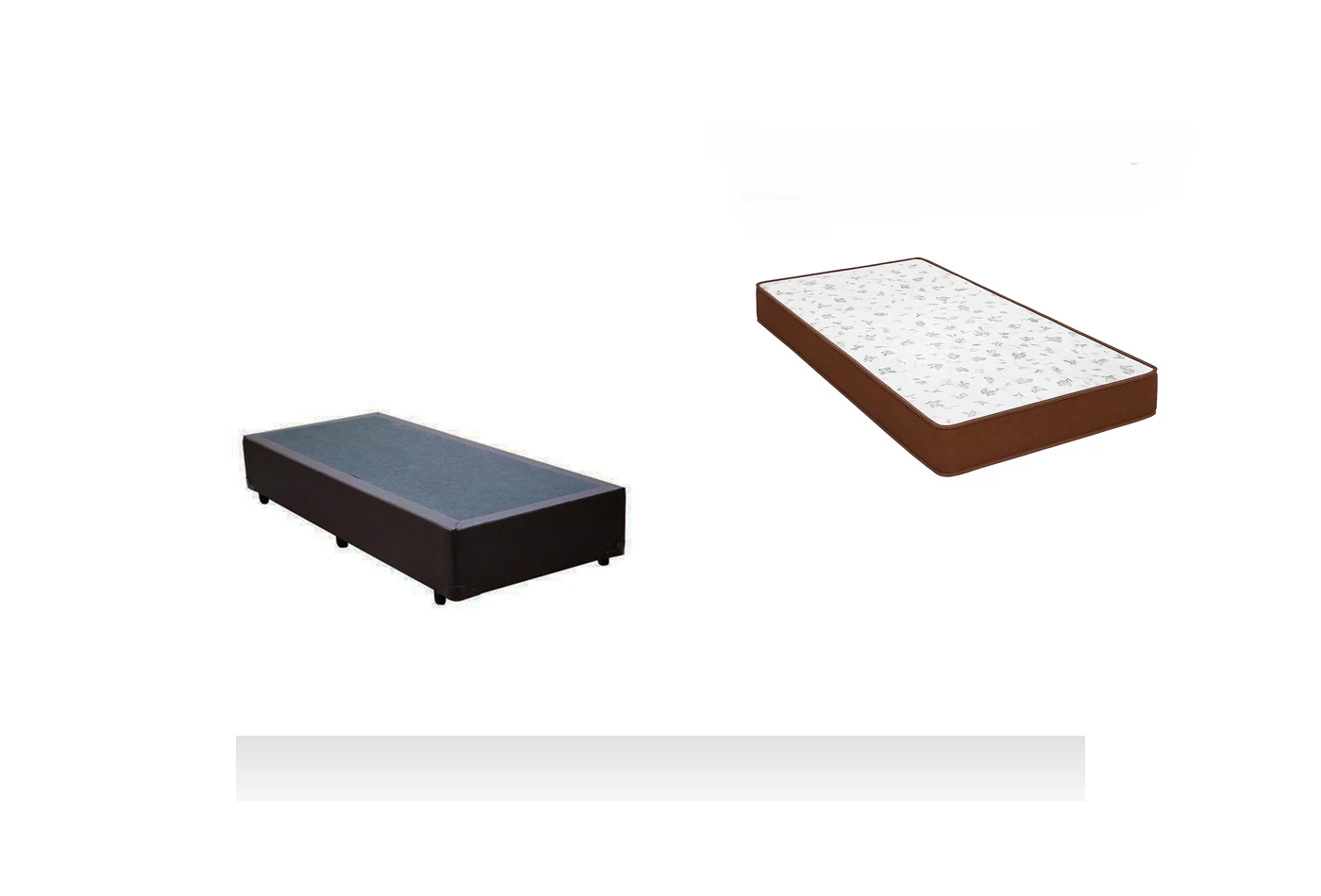 Kit Cama Box + Colchão D33 Solteiro 0,88m - Marrom