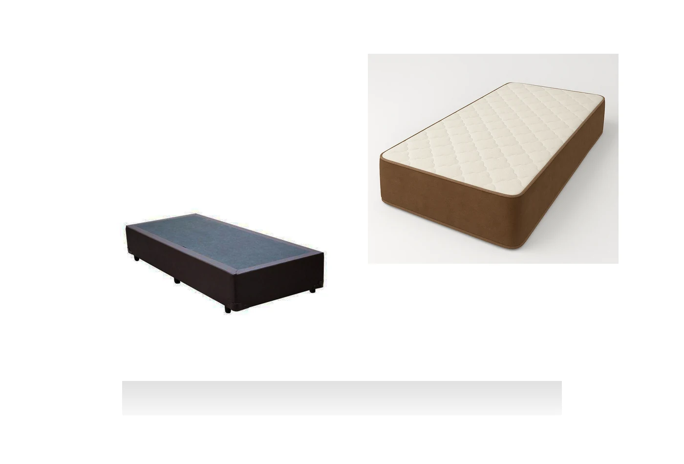 Kit Cama Box + Colchão D45 Solteiro 0,88m - Marrom