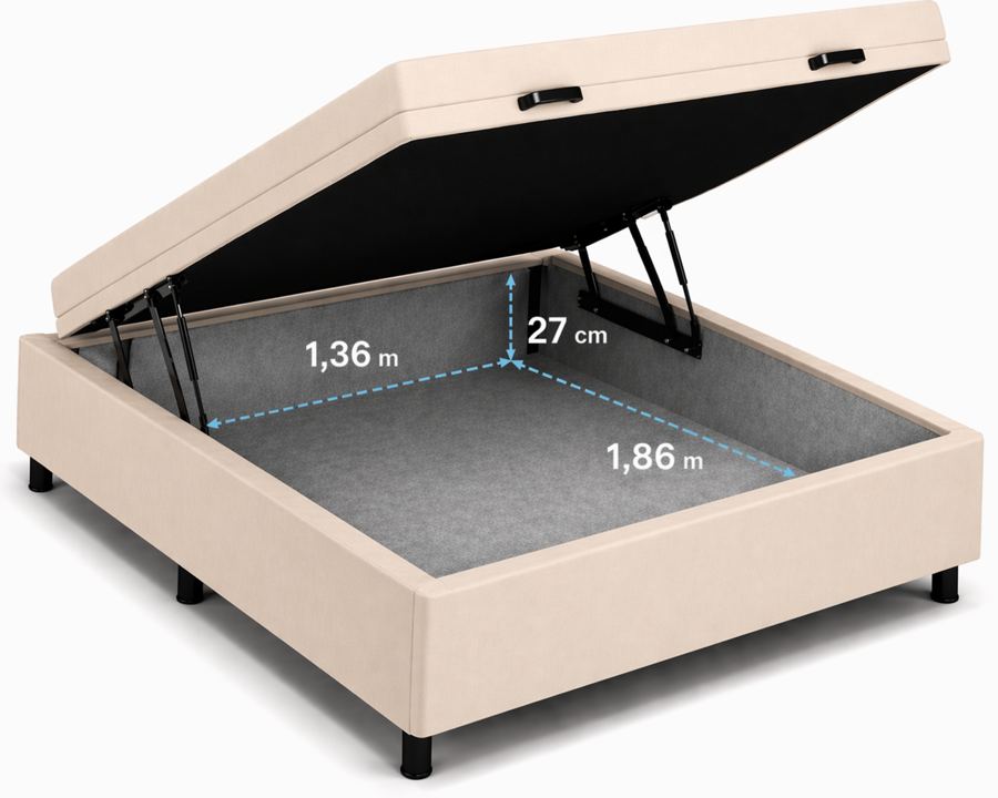 Kit Cama Box Baú + Colchão D45 Queen 1,58m - Bege foto 3