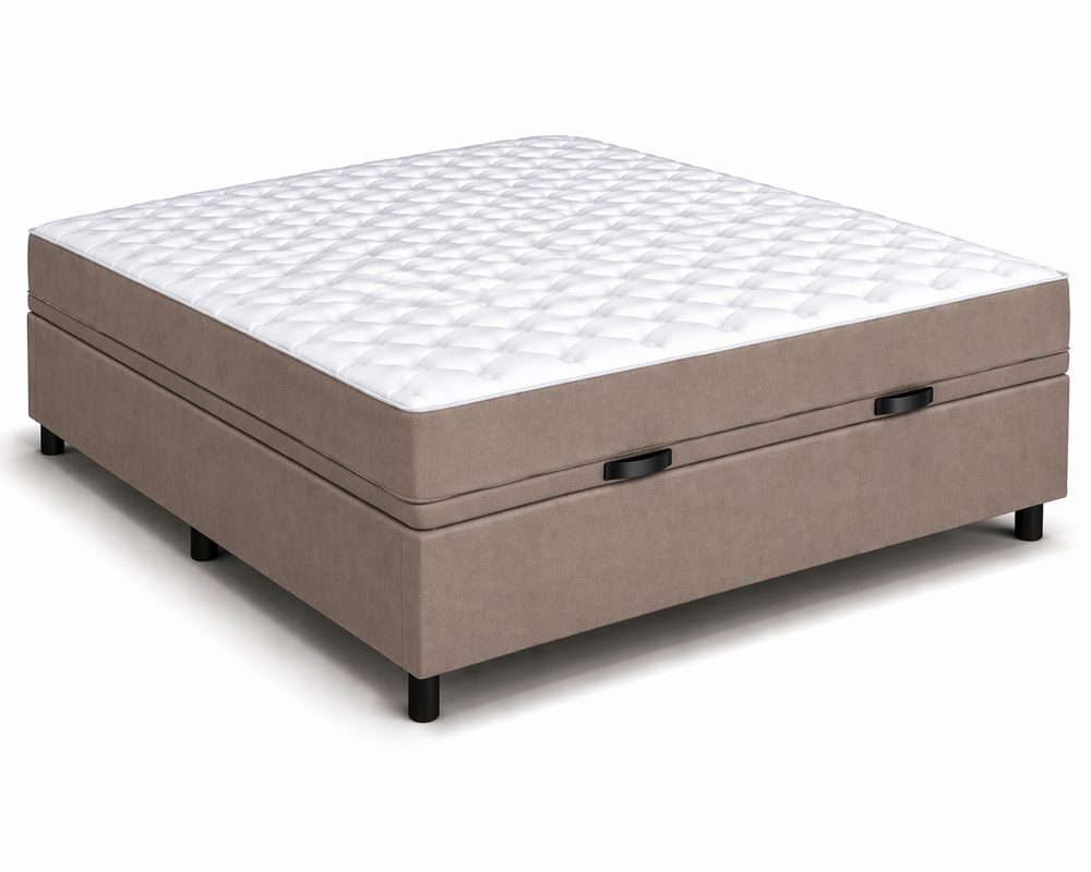Kit Cama Box Baú + Colchão D45 Solteirão 0,96m - Marrom