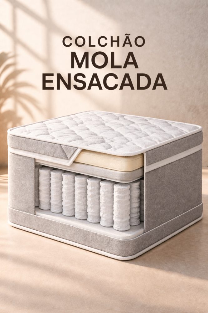 Kit Cama Box Baú + Colchão Mola Ensacada Viúva 1,28m - Marrom